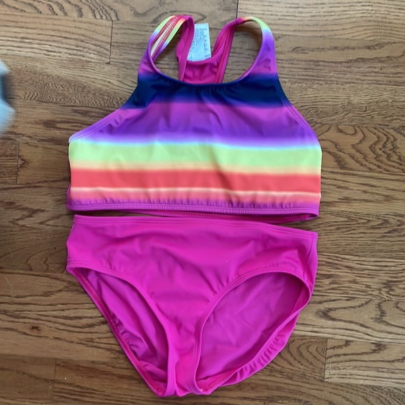 Lands' End Swim 2 Lands End Girls Sz4 Tankini 2 Piece Swimsuits Interchangeable Never Worn
